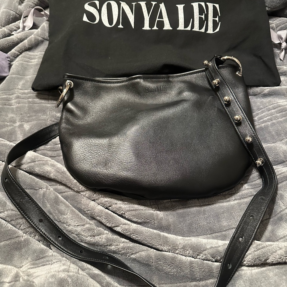 Black Leather Shoulder Bag